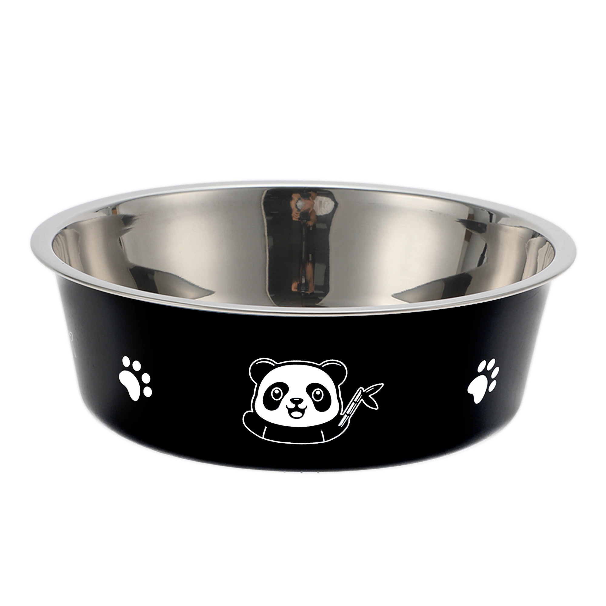 Unique Bargains Non-Skid Extra Large Dog Bowl Cute Pattern for Indoor and Outdoor Black 1pc Stainless Steel | S26020500UX4499 | Lowe's