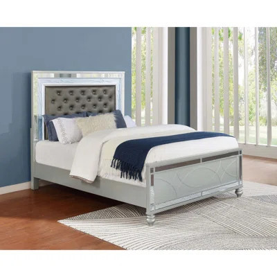Karmen Metallic Upholstered Tufted Panel Bed | Wayfair North America