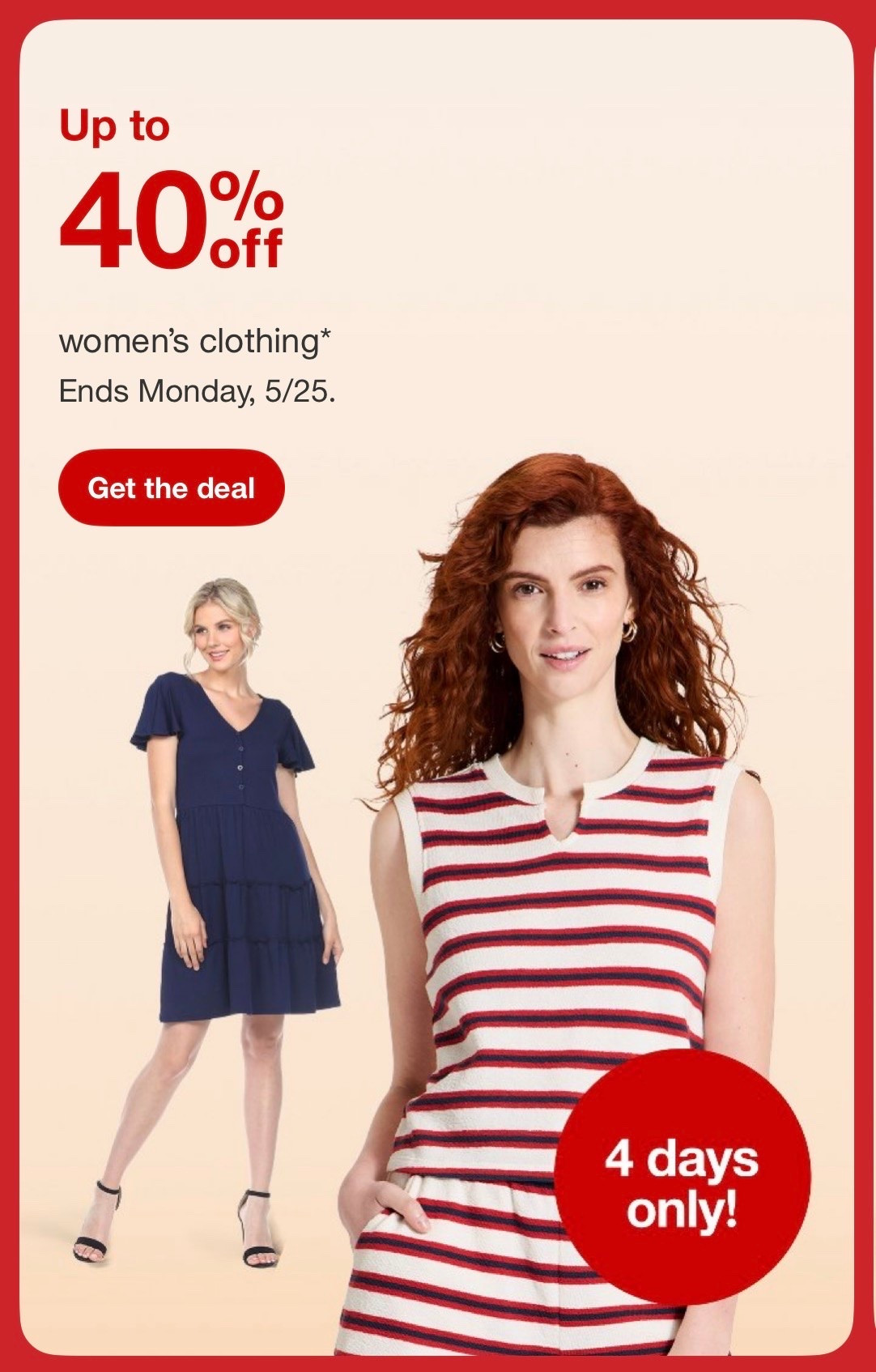 Up to 40% off select clothing @Target 🎯