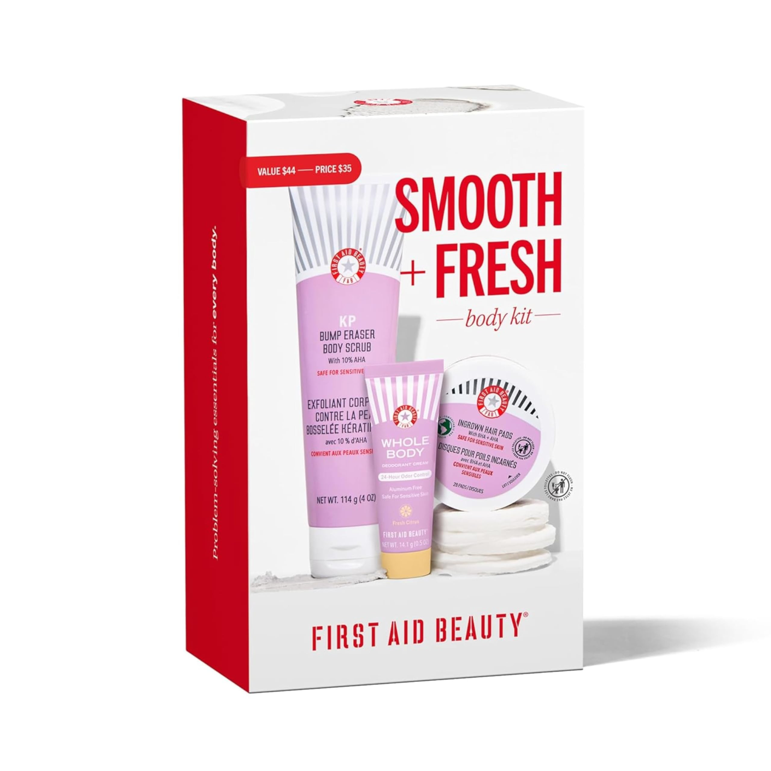 First Aid Beauty Smooth + Fresh Body Kit - Skin Care Gift Set with KP Bump Eraser Body Scrub, Who... | Amazon (US)