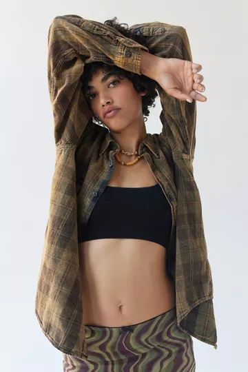 Urban Renewal Remade Acid Wash Flannel Shirt | Urban Outfitters (US and RoW)