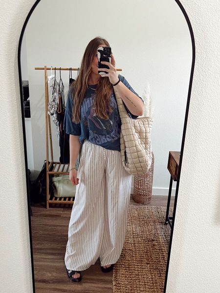 Tall girl friendly summer outfit with wide leg striped pants. Inseam on the stripe pants are 36”.


Tall girl outfits. Pants for tall women 


#LTKSeasonal #LTKFindsUnder100 #LTKStyleTip