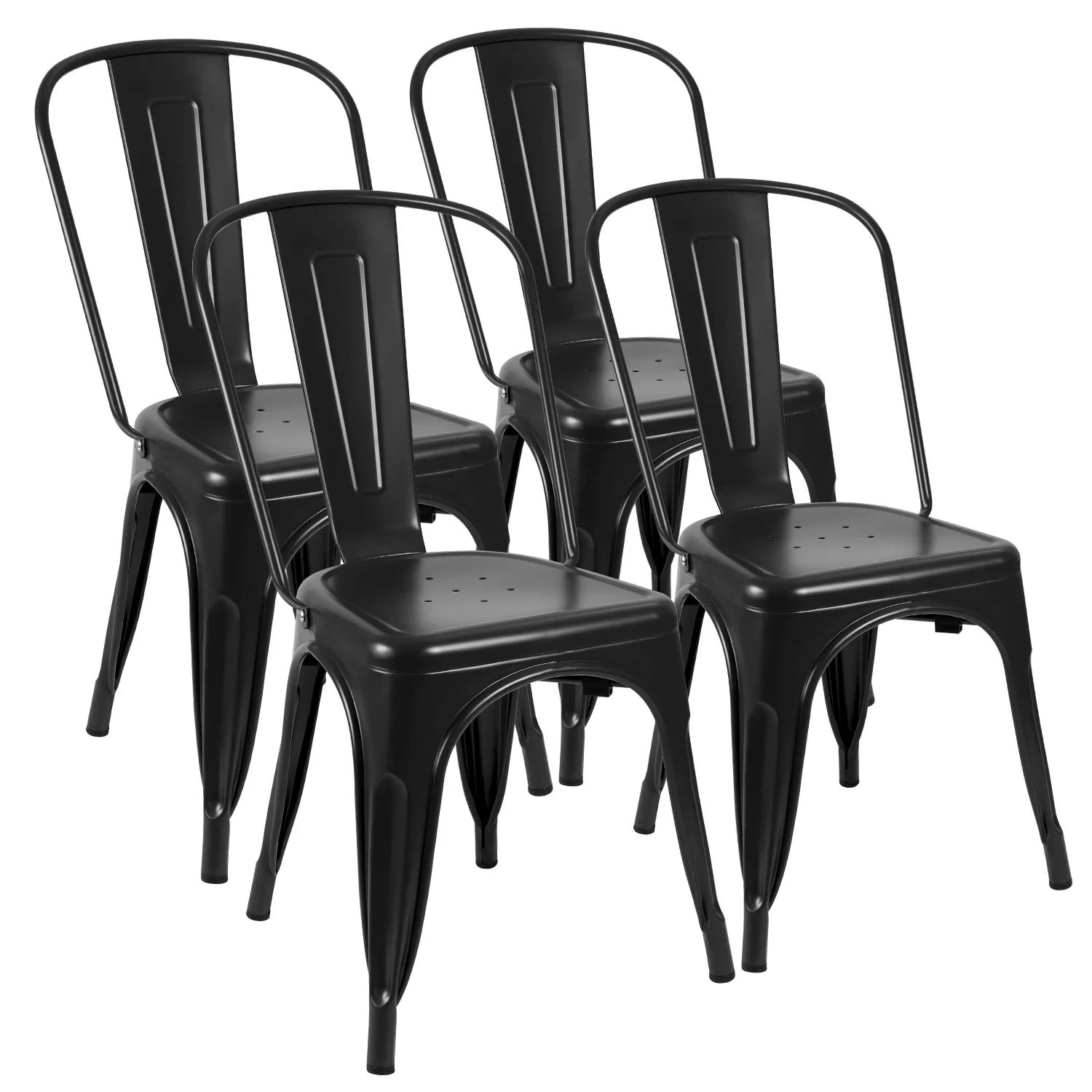 Borowski Iron Slat Back Stacking Side Chair (Set of 4) | Wayfair Professional