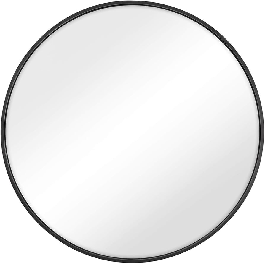 SONGMICS Round Wall Mirror, Decorative Circle Mirror, 24-Inch Diameter, Metal Frame, for Living R... | Amazon (US)