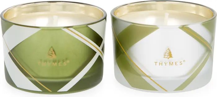 Thymes Frasier Fir Frosted Plaid Candle Set | Nordstrom | Nordstrom