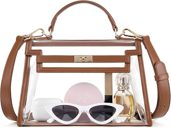 Telena Clear Bag for Stadium Events PVC Transparent Crossbody Purse | Amazon (US)