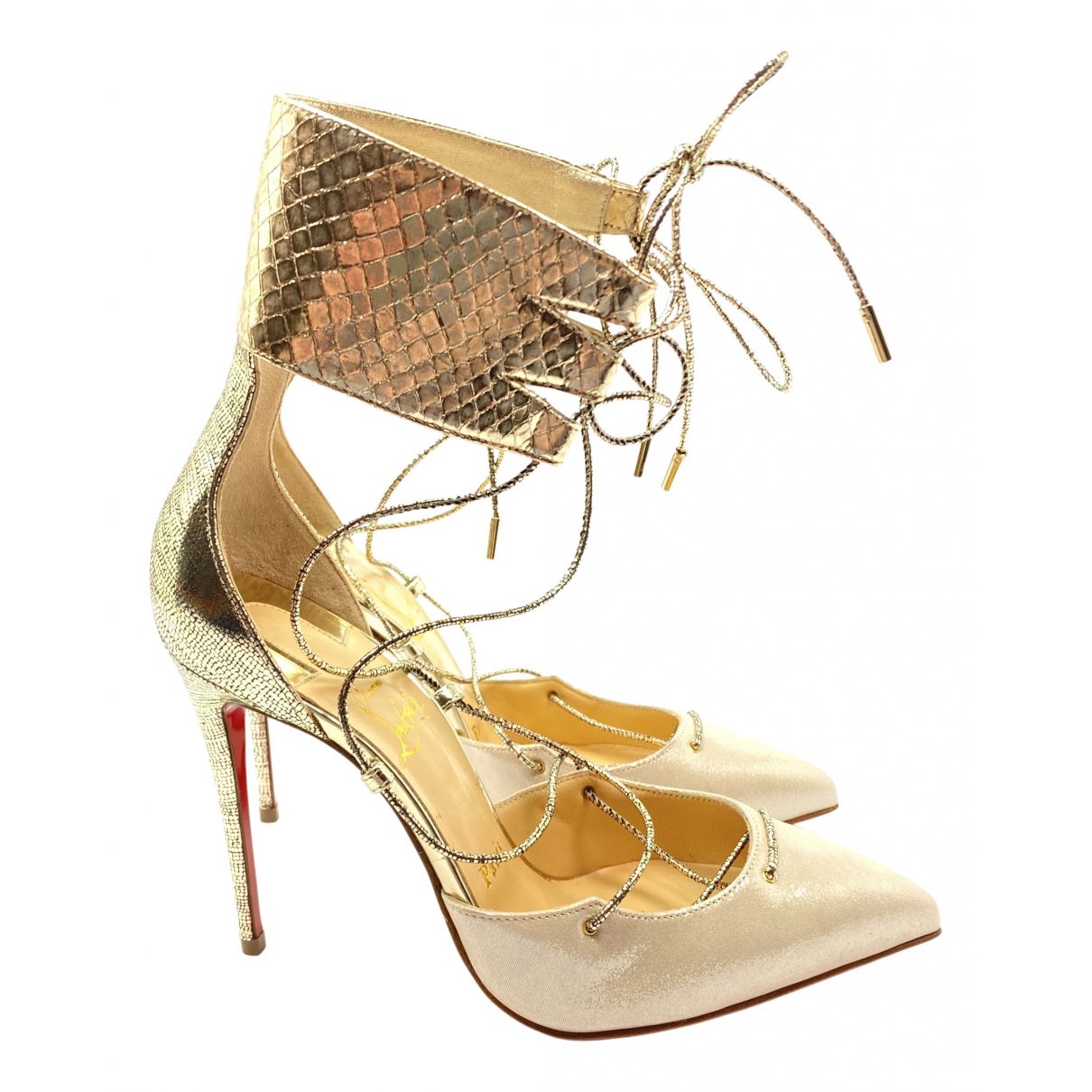 Christian Louboutin gold Leather HEELS | Vestiaire Collective (Global)