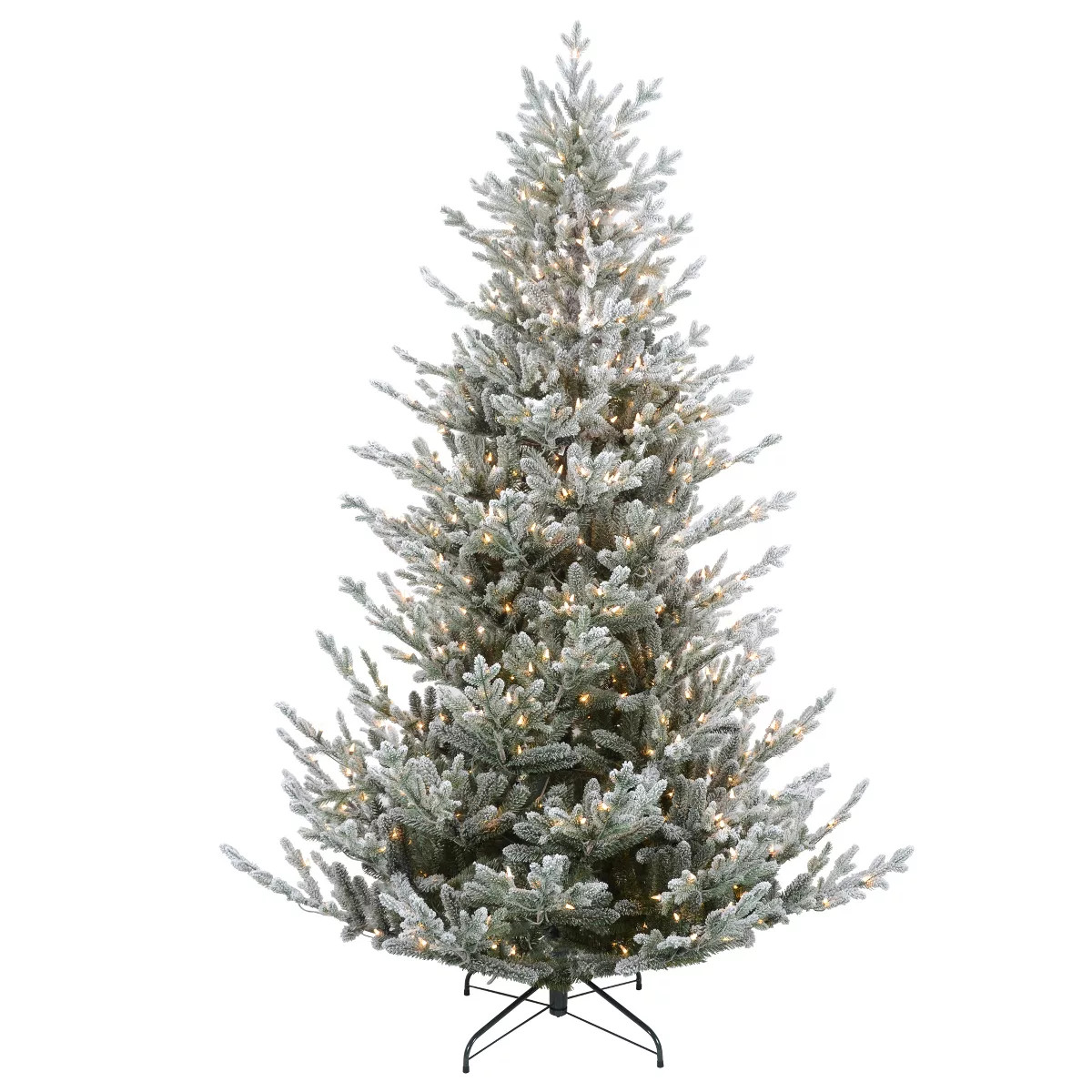 Northlight 6.5ft Pre-Lit Flocked Little River Fir Artificial Christmas Tree - Clear Lights | Target