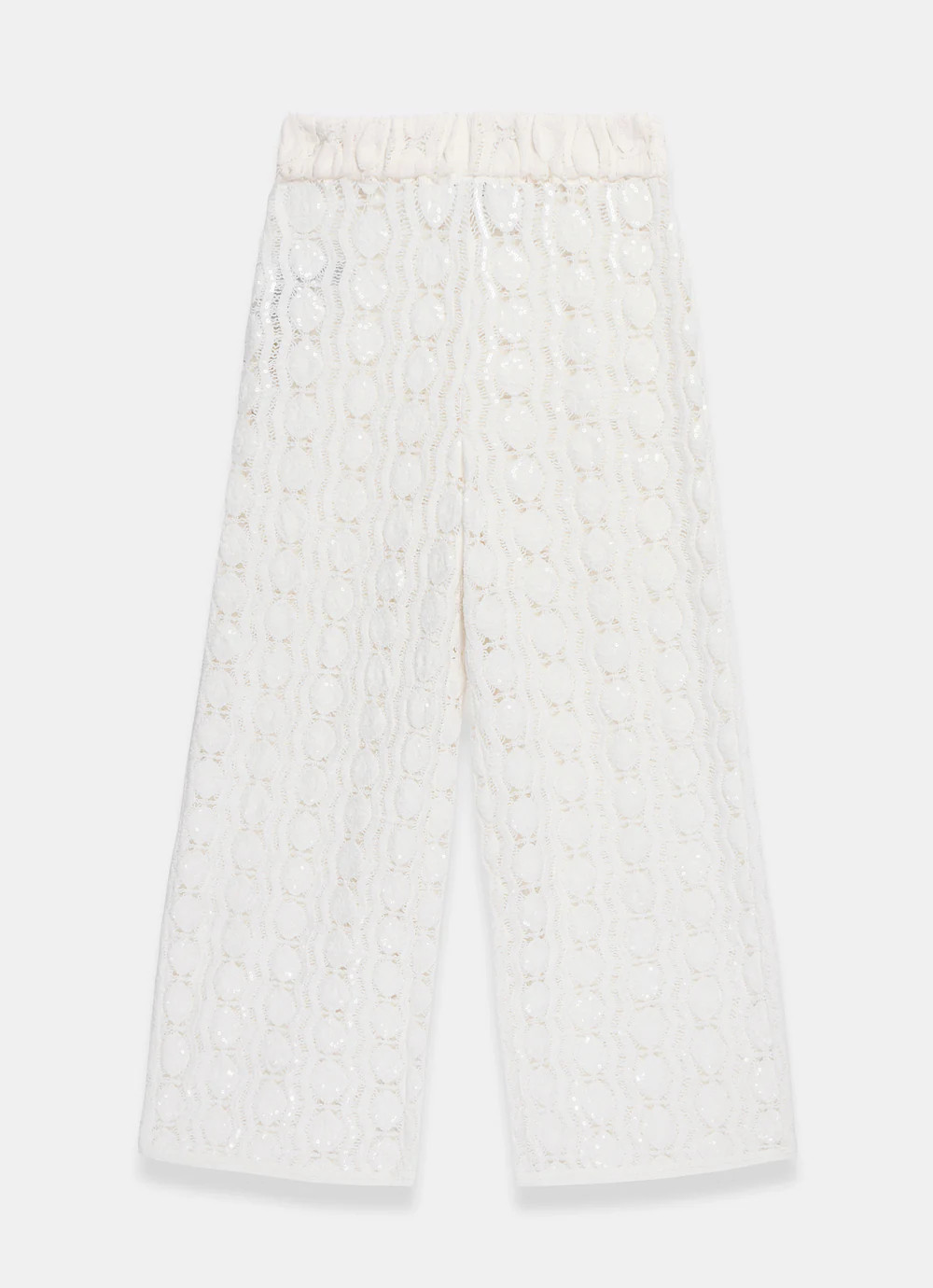 White Crochet Sequin Trousers | Mint Velvet