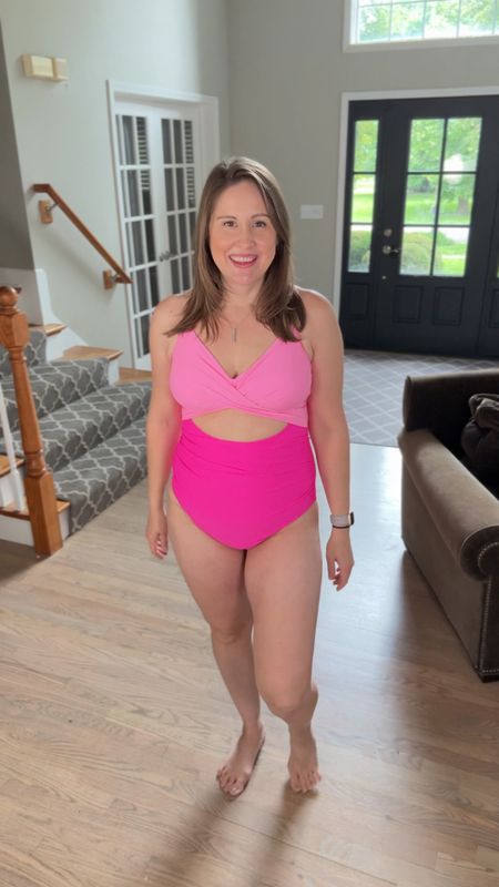 Cute swim for under $40! 💦 🙌 I love the coverage on this one, and it comes in so many cute colors/prints.  I am 5’7” and wearing a large.  #Swim #SwimStyle #MidsizeSwim #SunmerStyle 

#LTKFindsUnder50 #LTKMidsize #LTKSwim