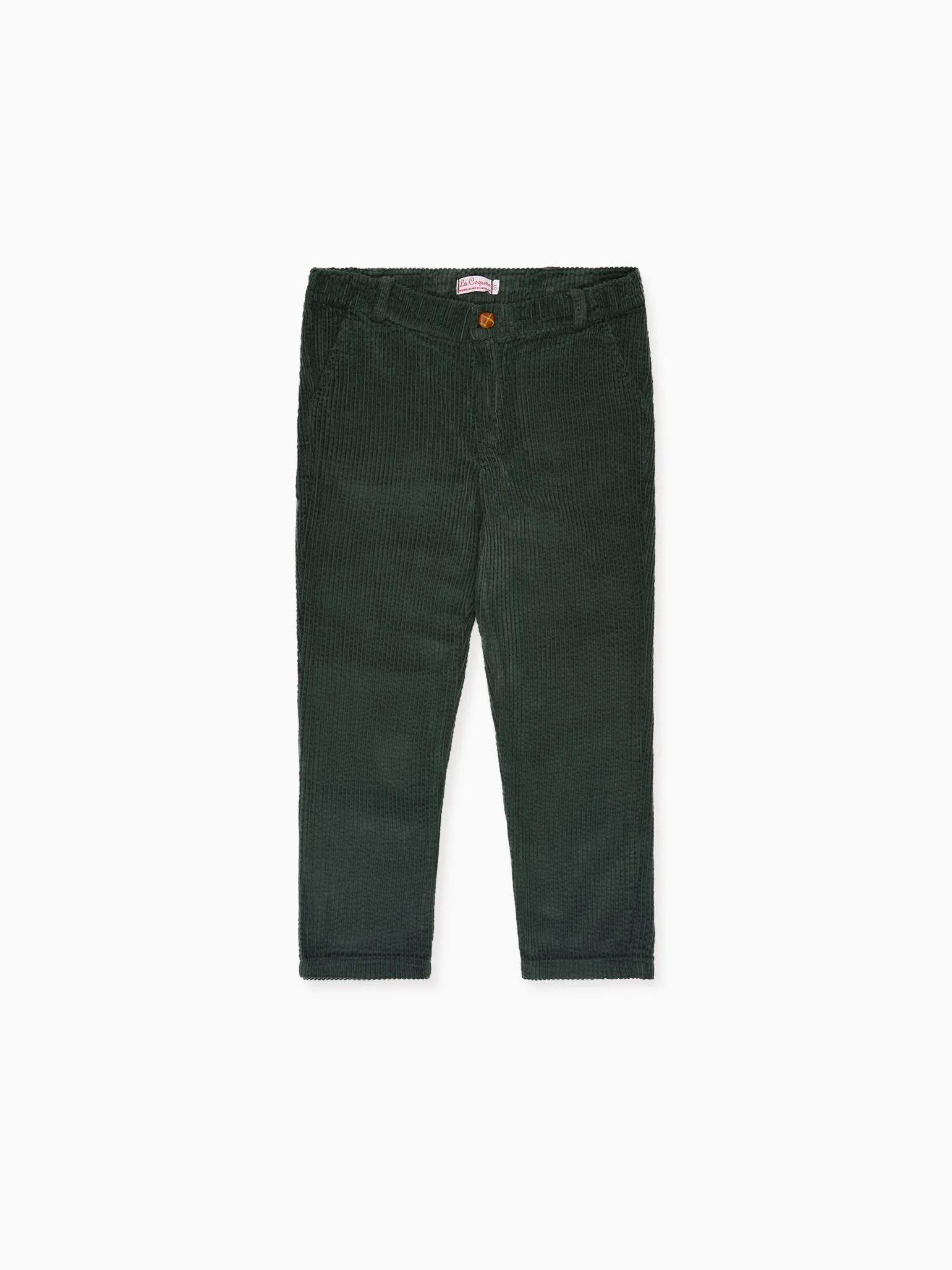 Olive Green Reinaldo Corduroy Boy Pants | La Coqueta (US)