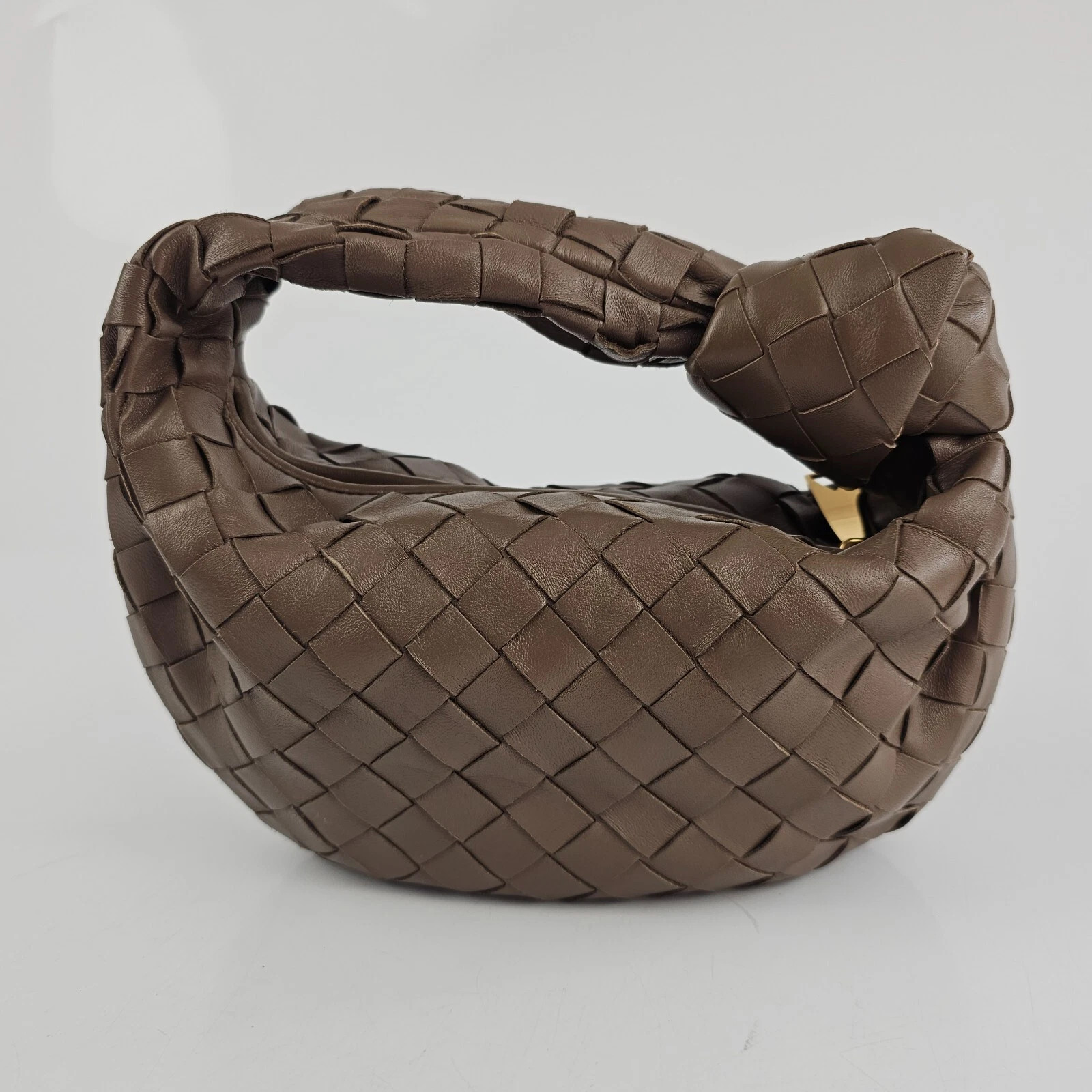 Bottega Veneta Mini Jodie Intrecciato Taupe Gray Leather Top Handle Bag New  | eBay | eBay US