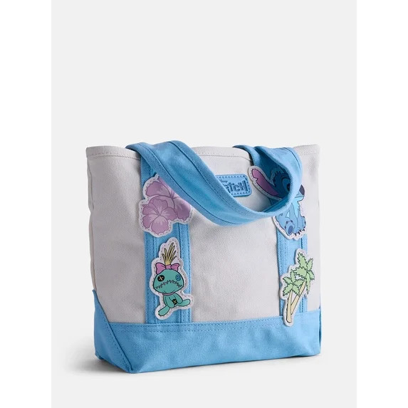 Disney Lilo and Stitch Women's Patches Canvas Tote Bag, Blue | Walmart (US)