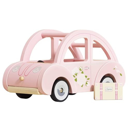Le Toy Van - Wooden Daisylane Sophie's Car Accessories Play Set for Dolls Houses - Wooden Car Toy with Luggage Accessory - Dollhouse Accessories - Suitable for Ages 2+,Bright Pink, Medium | Amazon (US)