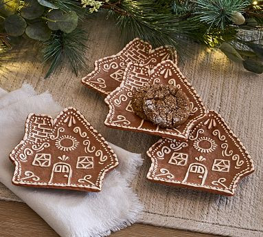 Gingerbread House Appetizer Plates - Set of 4 | Pottery Barn (US)