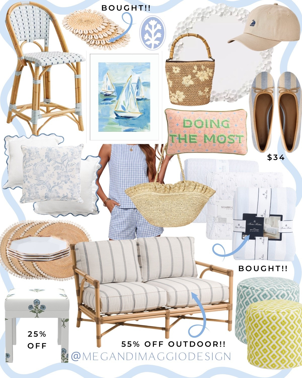 New arrivals (and a few restocks!!) I have my eyes on!! Just bought these pretty shell coasters & blue and white stripe gauzy soft blanket for the beach house!! 🌊🐚

Looove these $34 flats, and this new pattern for our favorite bistro counter stools!! Also linked the dining chair version! Plus save up to 55% OFF this designer outdoor striped sofa 😍 and 25% OFF this ottoman in this new pattern!! So much more linked! 🙌🏻

#LTKHome #LTKSaleAlert