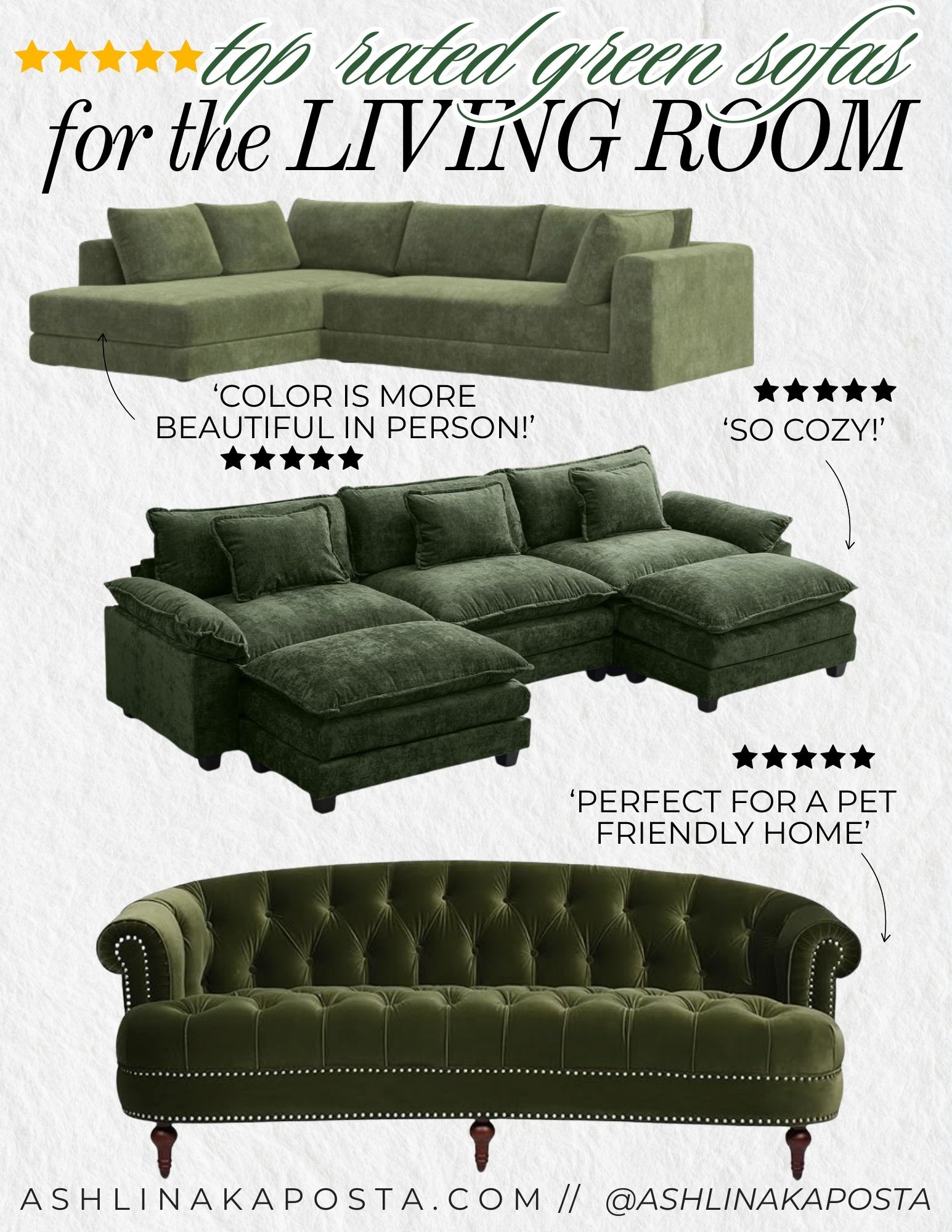 The top rated green sofas on the internet if you are looking to spruce up your living room 

 #LTKHome
