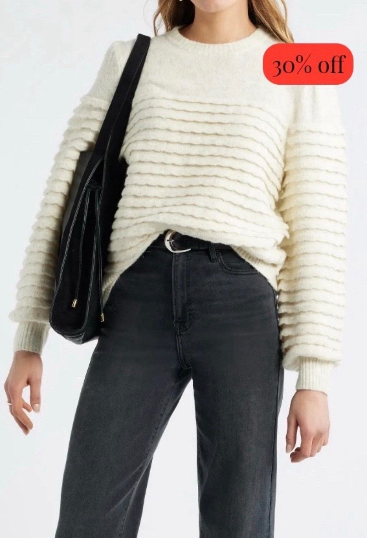 Ruffle sweater
Sweater
Black jeans 
Jeans 

#LTKFindsUnder100 

#LTKSaleAlert #LTKSeasonal