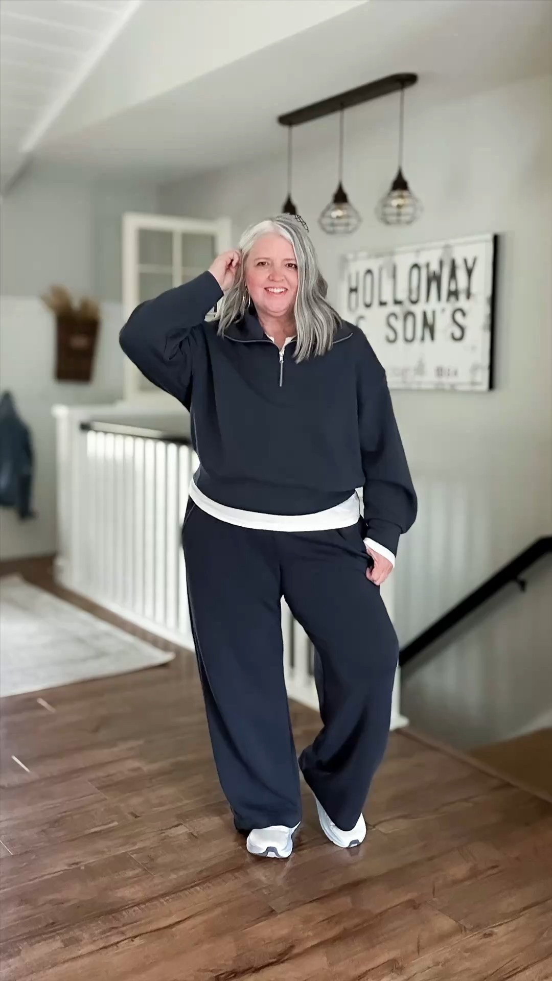 The coziest athleisure set. Available in XS to 4X. Seriously so cozy. 
Pants - XL 
1/4 Zip - XL
Henley - XXL
Shoes - normal sneaker size I wear a 10 in most all sneakers  

Measurements for size reference:
5’5” || Bust 44” || Waist 40” || Hip 52” 

#LTKMidsize #LTKOver40 #LTKPlusSize