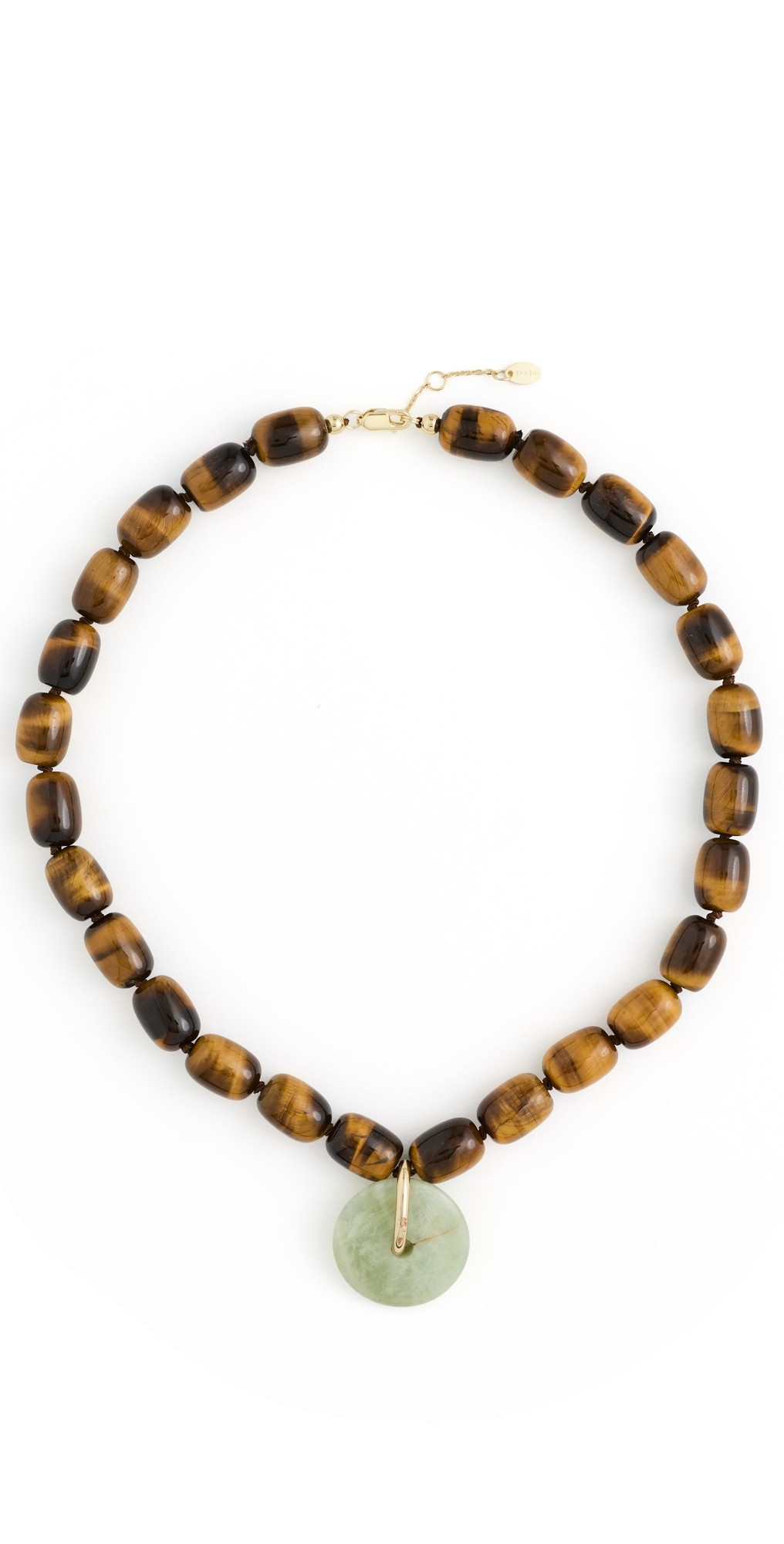 SHASHI Eye of Tiger Necklace Tigerseye/Jade One Size | Shopbop