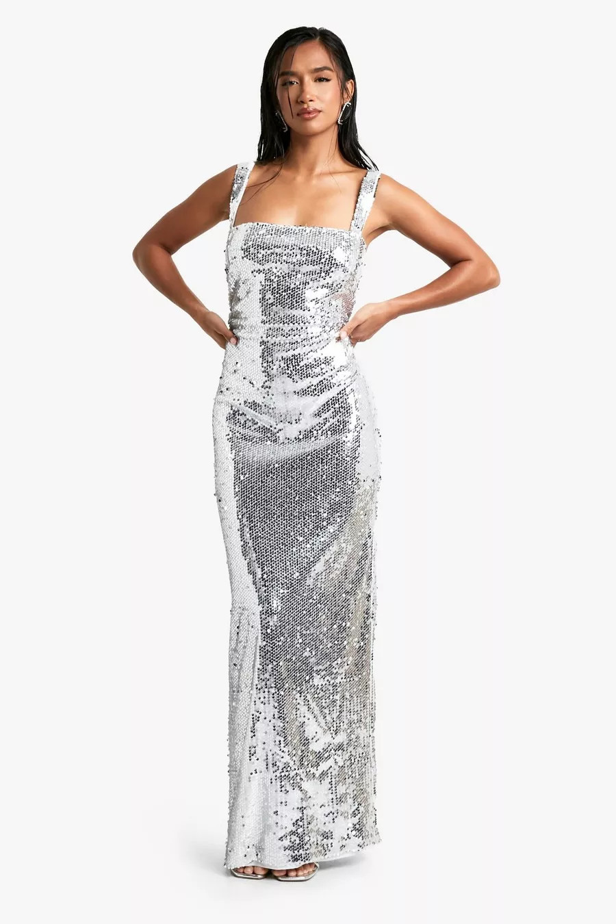 Petite Sequin Cut Out Maxi Dress | Boohoo.com (UK & IE)