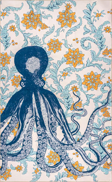 Blue Molly Octopus Washable Area Rug | Rugs USA