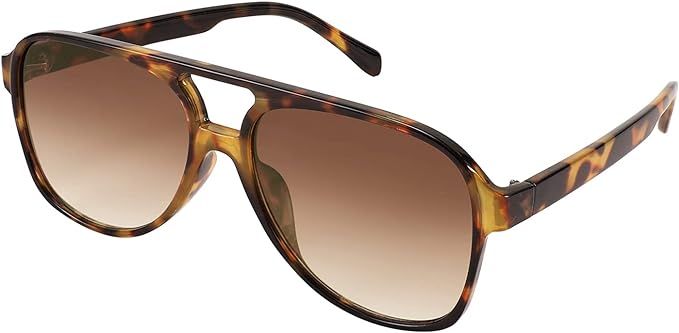 FEISEDY Vintage Retro 70s Plastic Aviator Sunglasses Women Men Classic Large Squared Frame B2751 | Amazon (US)