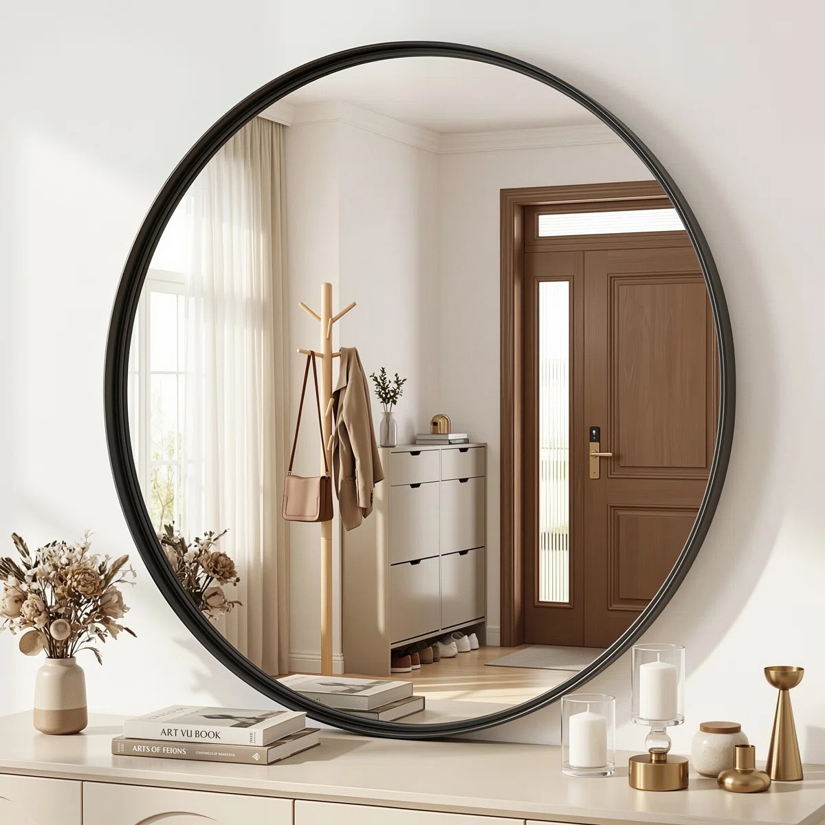 Round Bathroom Vanity Mirror with Aluminum Alloy Frame, Circle Mirrors for Wall | Wayfair North America