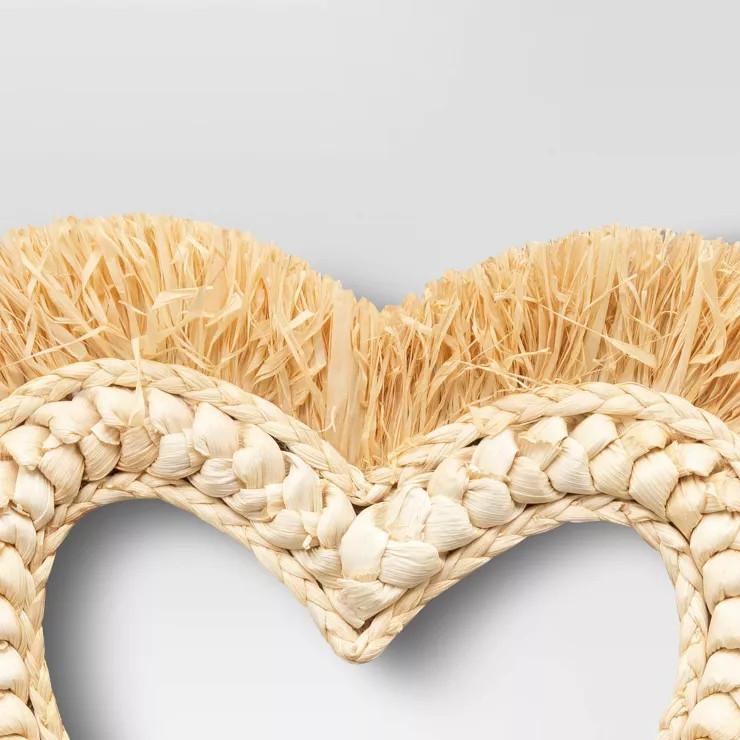 Embellished Raffia Heart Wreath Natural - Threshold™ | Target