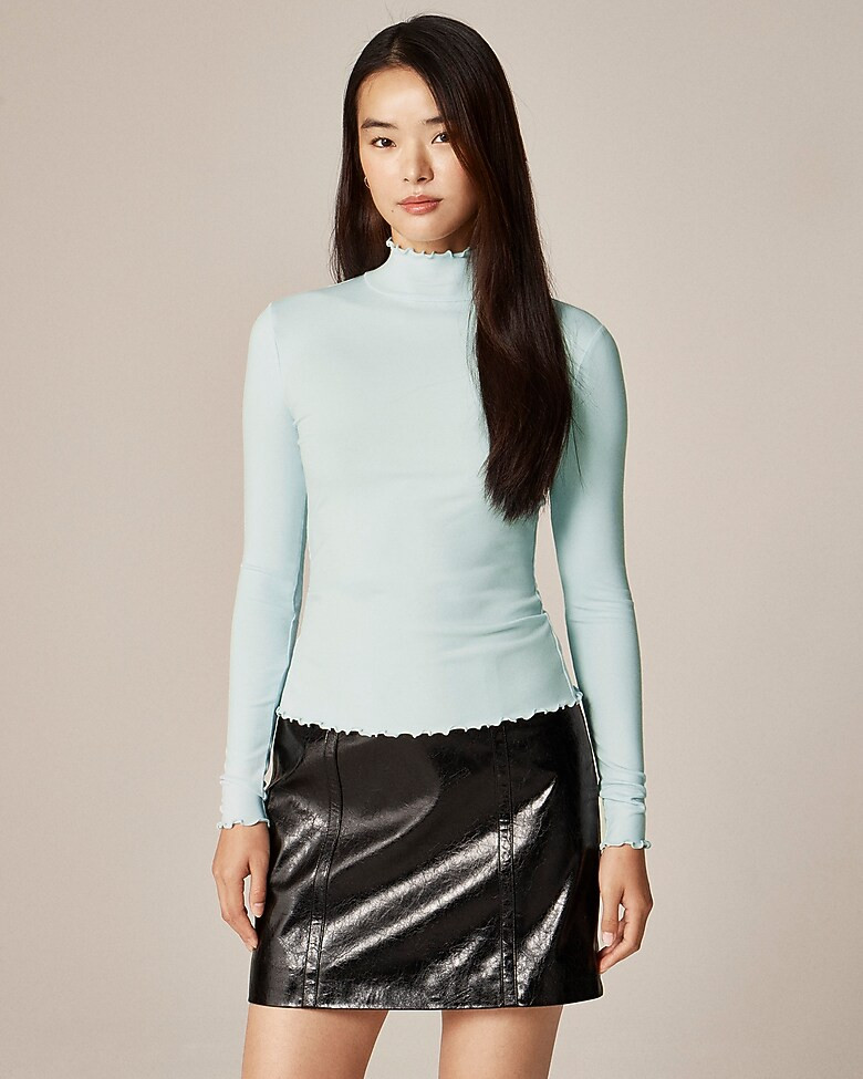 Refined rib lettuce-trim turtleneck | J. Crew US