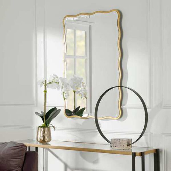 Aneta Gold Scalloped 24 x 36-Inch Wall Mirror | Bellacor