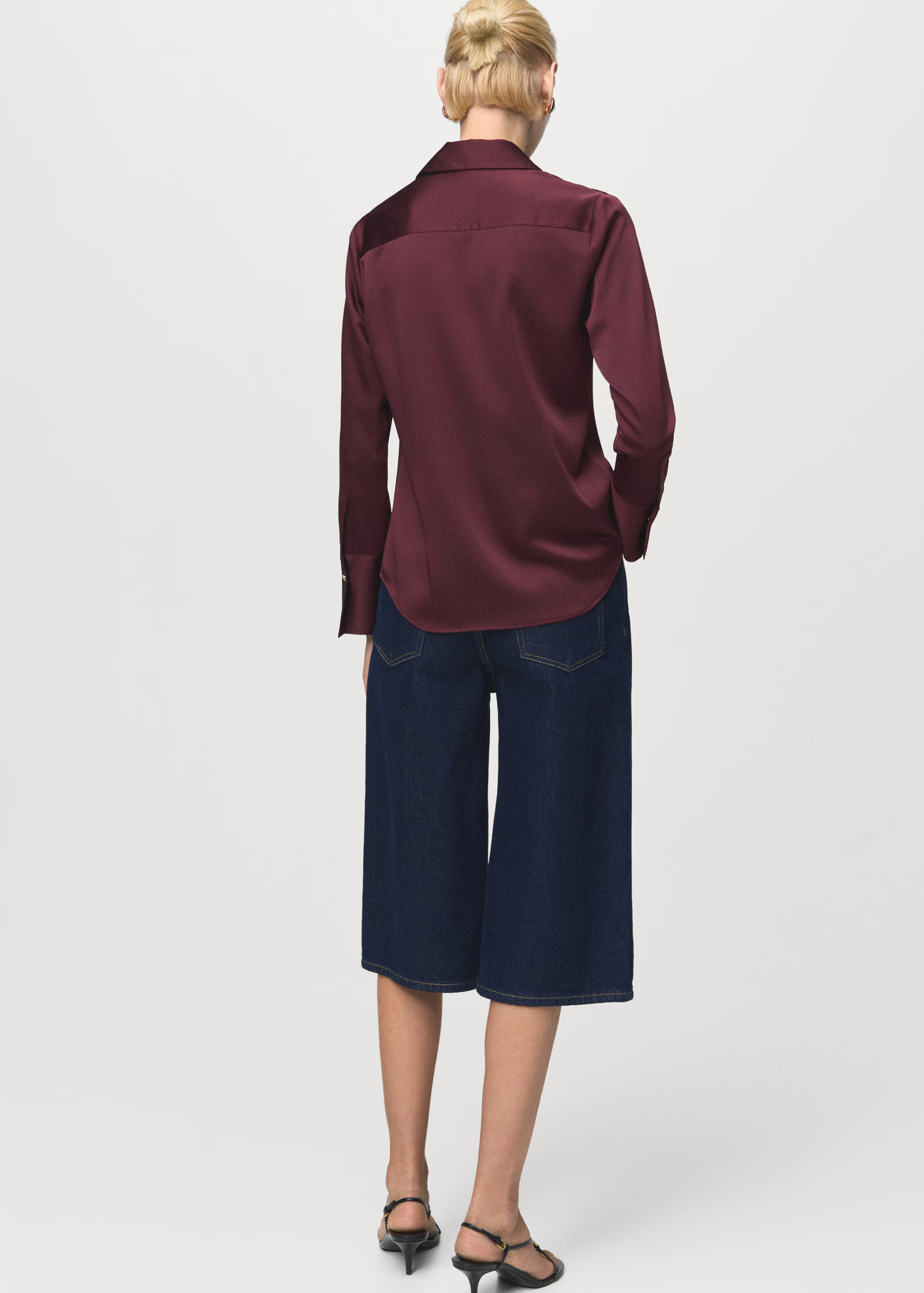 Satin finish flowy shirt | Mango (US/MX/AU)