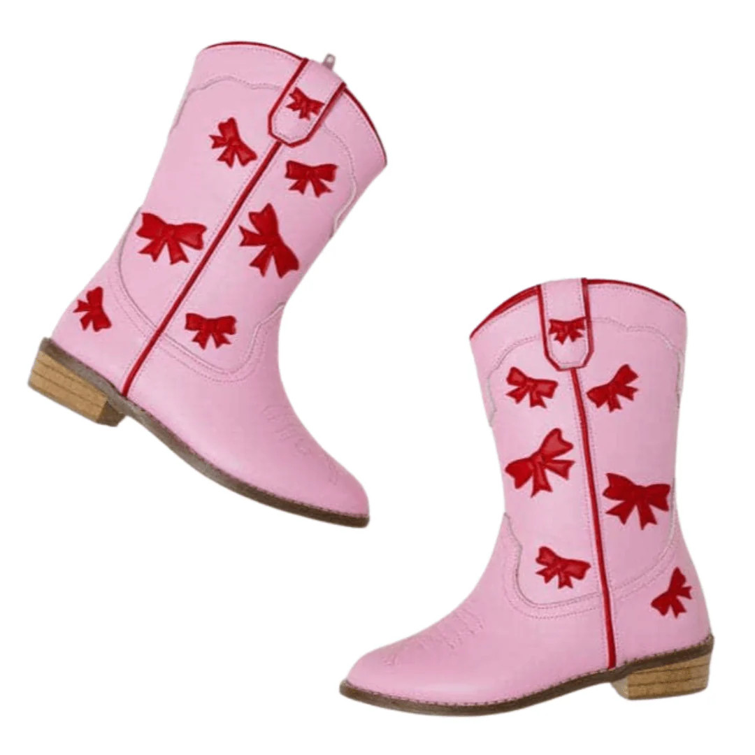 Cowgirl Red + Pink Bow Boots | Wild and Rae