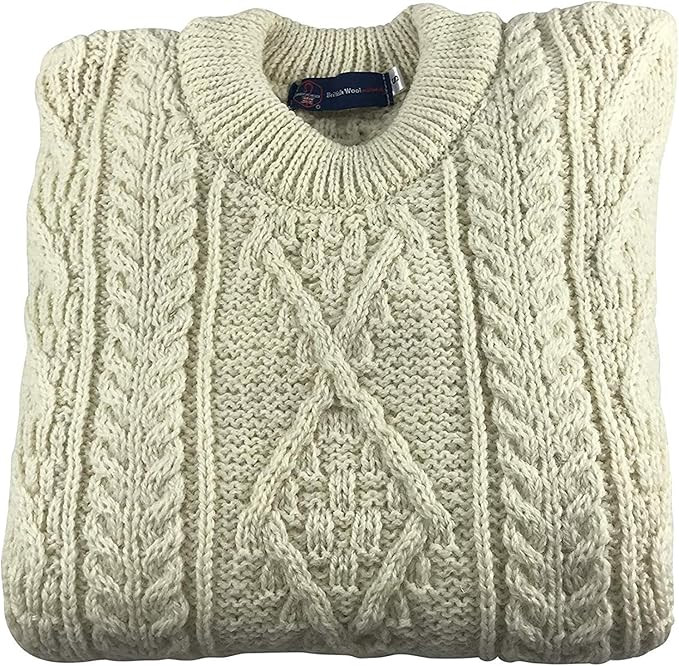 British Wool Pure Unisex Arran Jumper Made in UK | Amazon (UK)