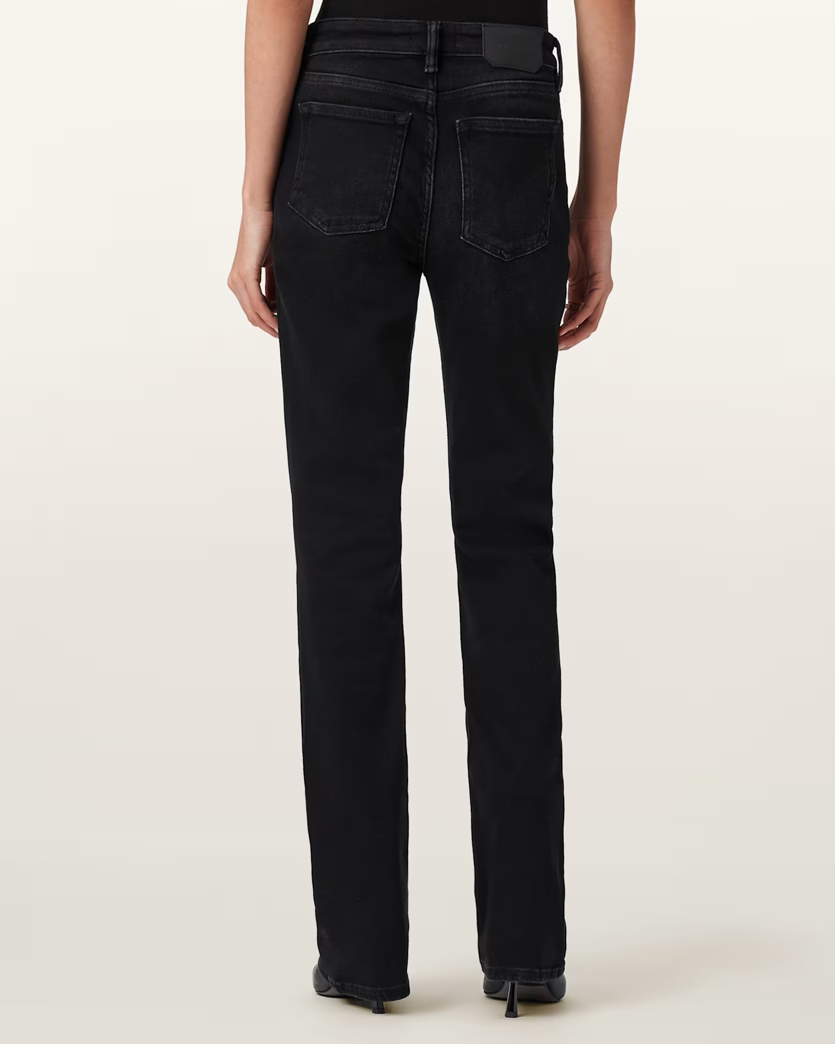 Haldan Slim Bootcut Denim Jeans Washed Black | ALLSAINTS US | AllSaints US