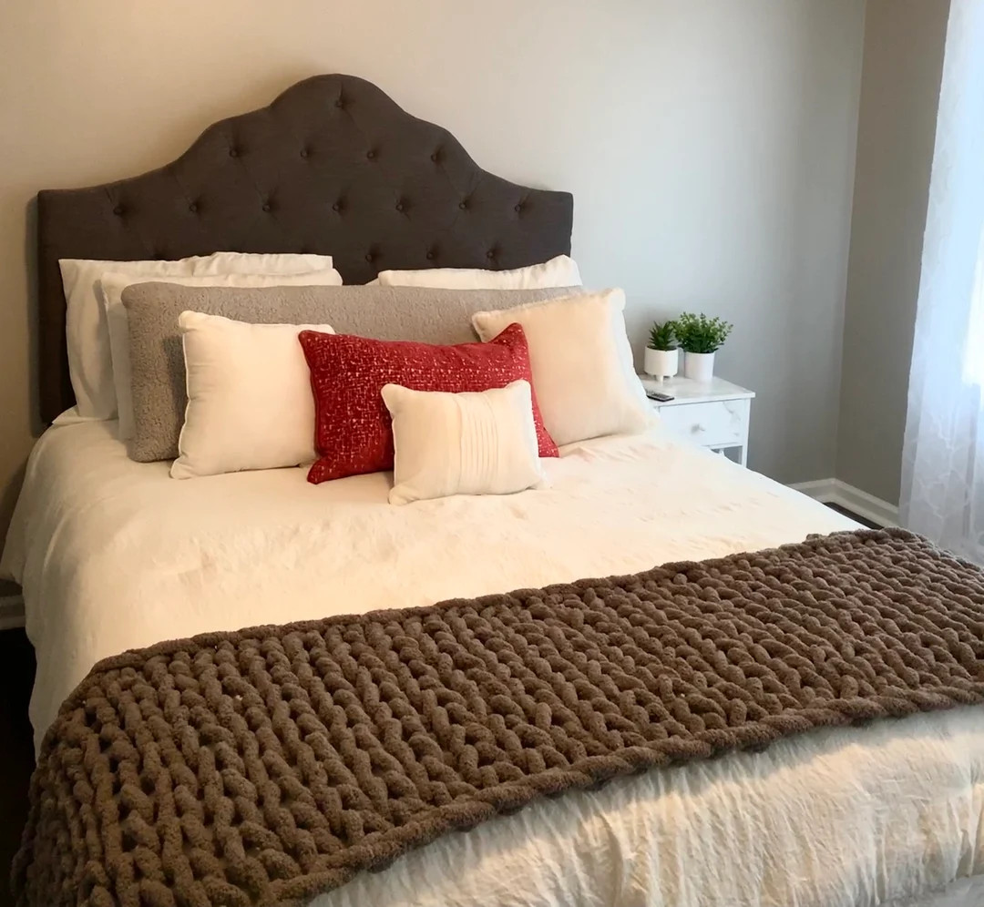 Chunky Knit Bed Runner, Bed Runner, Chunky knit, Scarf, Runner, Chunky knit throw, Free Shipping | Etsy (US)