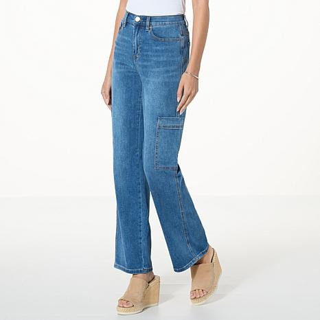 DG2 by Diane Gilman New Classic Stretch Cargo Pocket Wide-Leg Jean | HSN