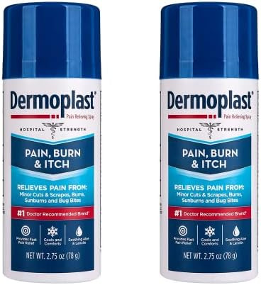 Dermoplast Pain, Burn & Itch Relief Spray for Minor Cuts, Burns and Bug Bites, 2.75 Oz, Pack of 2... | Amazon (US)