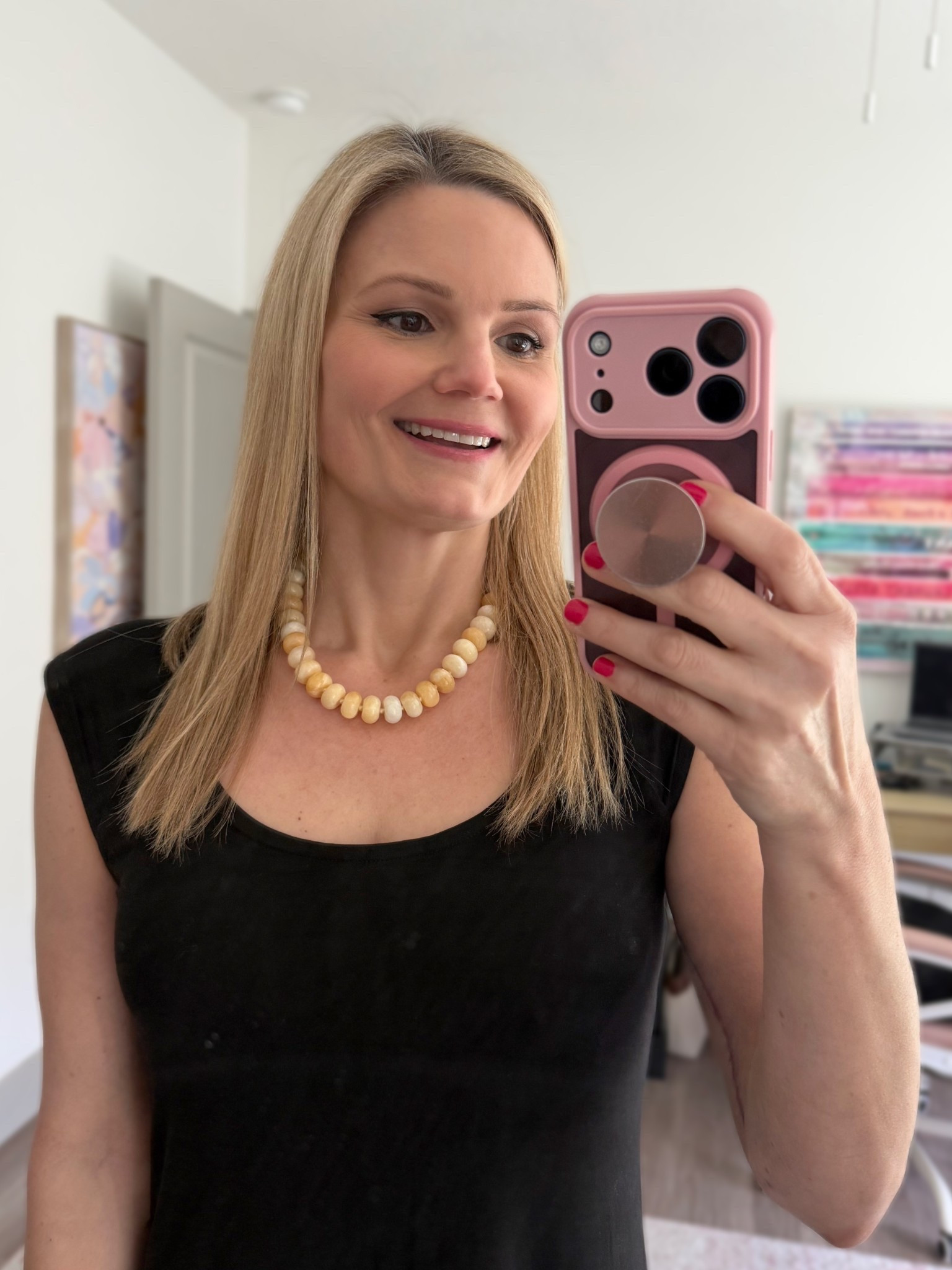 New beaded necklace from Free People. Comes in several colors and has an adjustable length. Substantial feel! Jewelry  

#LTKootd #LTKFestival #LTKOver40