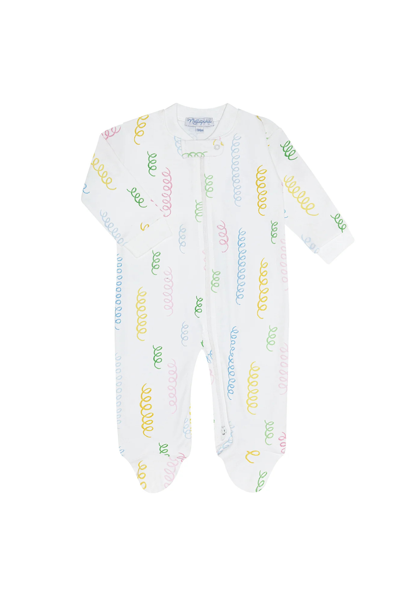 Spirals Print Zipper Footie | Nellapima
