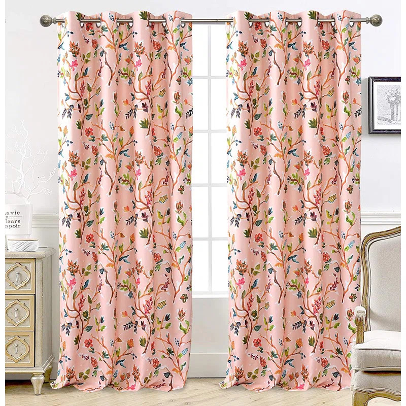 Adalena Floral Blackout Thermal Grommet Curtain Panels (Set of 2) | Wayfair Professional