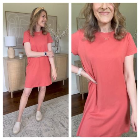 Best little $10 tshirt dress in new colors! Also looks cute with sneakers. Fits true to size I’m wearing a small. #walmartfashion 

#LTKFindsUnder50 #LTKStyleTip #LTKFindsUnder100