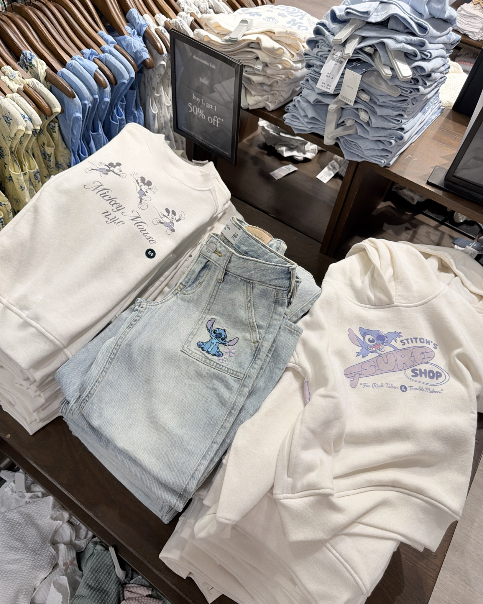 These Disney girls finds are TOO good right now 😍✨ the soft neutrals + pastel blues are giving elevated Disney vibes in the best way!!

From the Stitch surf shop hoodie to the cutest embroidered denim (that little Stitch detail 🥹💙) and those dreamy Minnie graphics… everything feels so wearable, comfy, and still fun for the kids!

Perfect for spring, summer, or even packing for your next Disney trip 🏰☀️ these are the kind of pieces they’ll actually want to wear on repeat!

Linked all my favorites here for you 🫶

@abercrombie 

#LTKKids #DisneyStyle #DisneyOutfits #Stitch #DisneyFit #KidsFashion #MomFinds #DisneyKids #SpringStyle #AbercrombieKids

#LTKKids #LTKootd #LTKmomlife