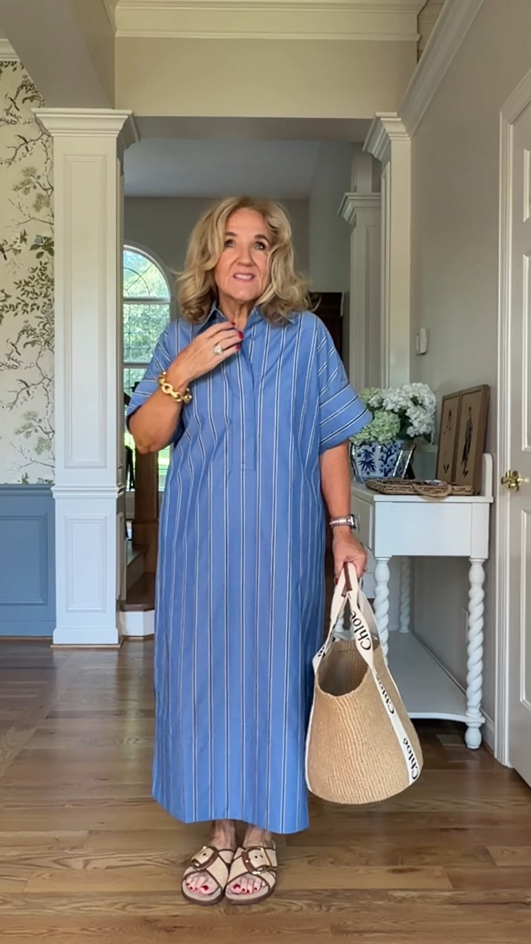 Gorgeous cotton poplin caftan style dress. Also looks great either way a belt 
Wearing a medium 

Nantucket vacation beach vacation striped dress

#LTKOver40 #LTKPetite #LTKTravel