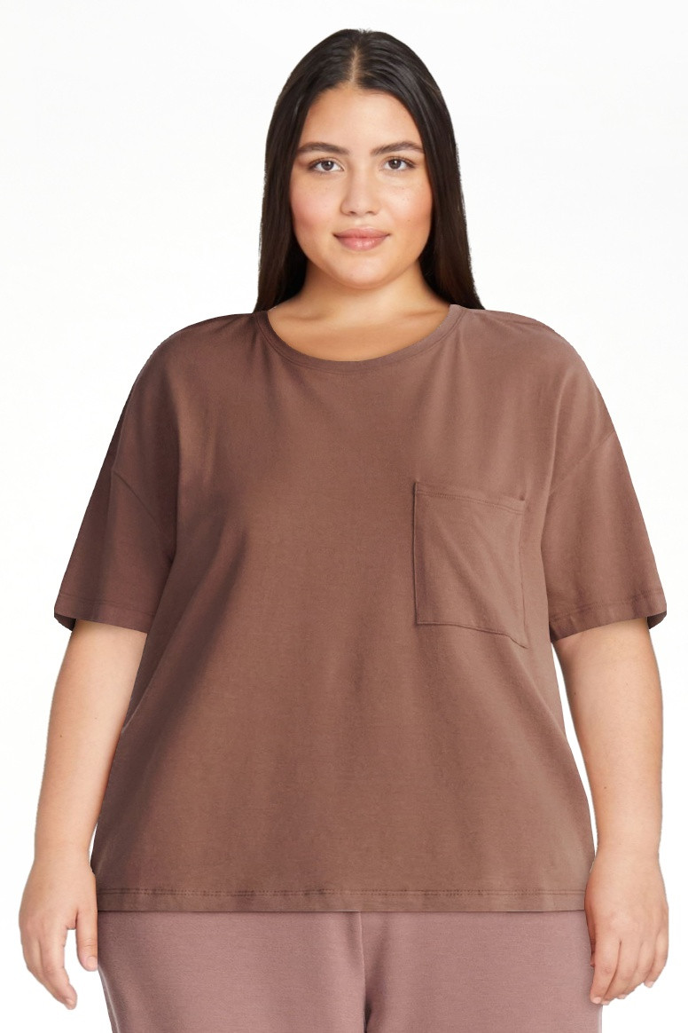 Joyspun Women\u2019s Cotton-Modal Sleep Lounge Top with Short Sleeves, Sizes S-3X | Walmart (US)
