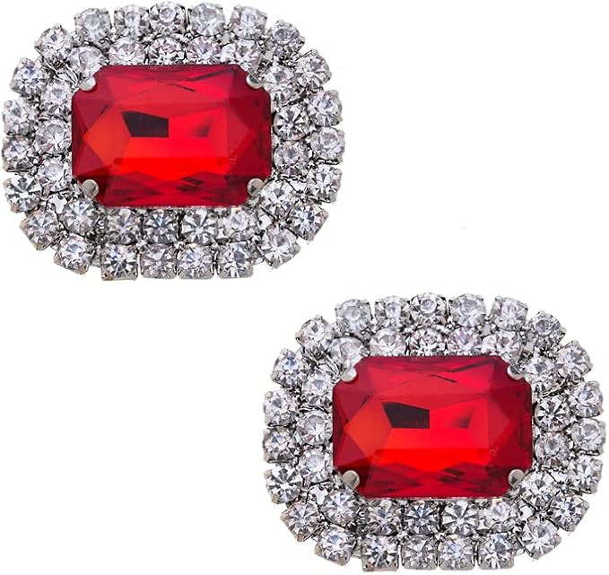 Ruihfas Bridal Wedding Shoes Dress Hat Accessories Fashion Rhinestones Crystal Shoe Clips 2 Pcs | Amazon (US)