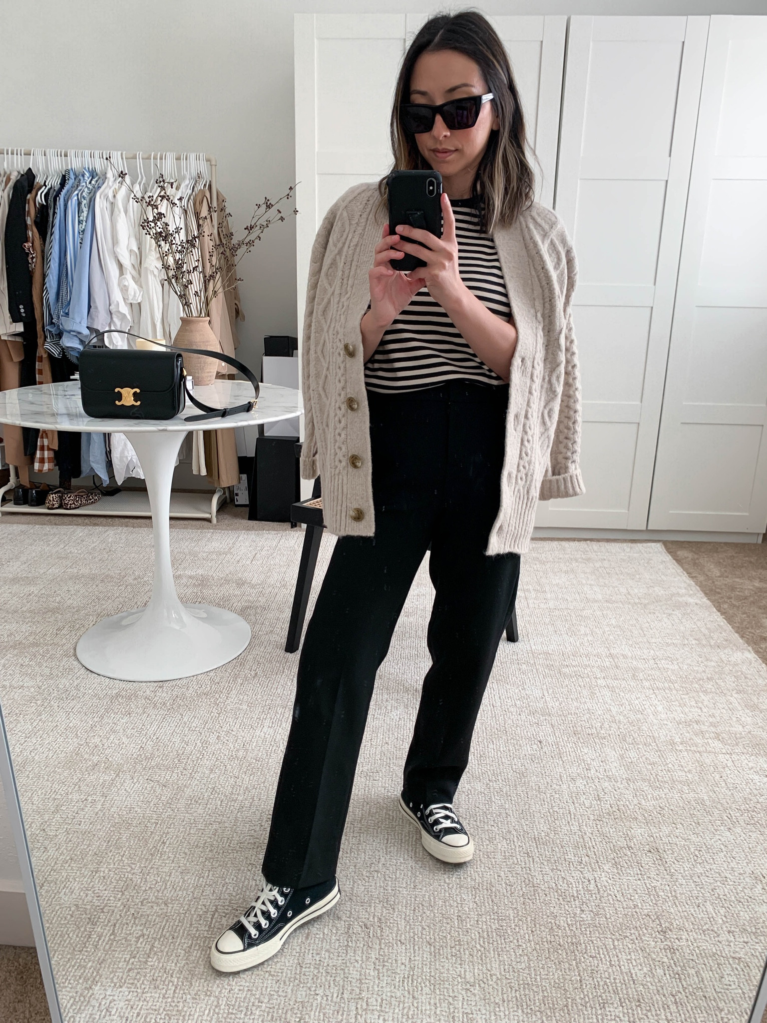 J.crew fall outfits. Petite neutral outfits. J.crew cable knit cardigan. 

Cardigan - j.crew xxs
Tee - Theory small. 
Trousers - j.Crew petite 0 on sale!
Sneakers - Converse vintage 70’s 5
Sunglasses - YSL


#LTKunder100 #LTKsalealert