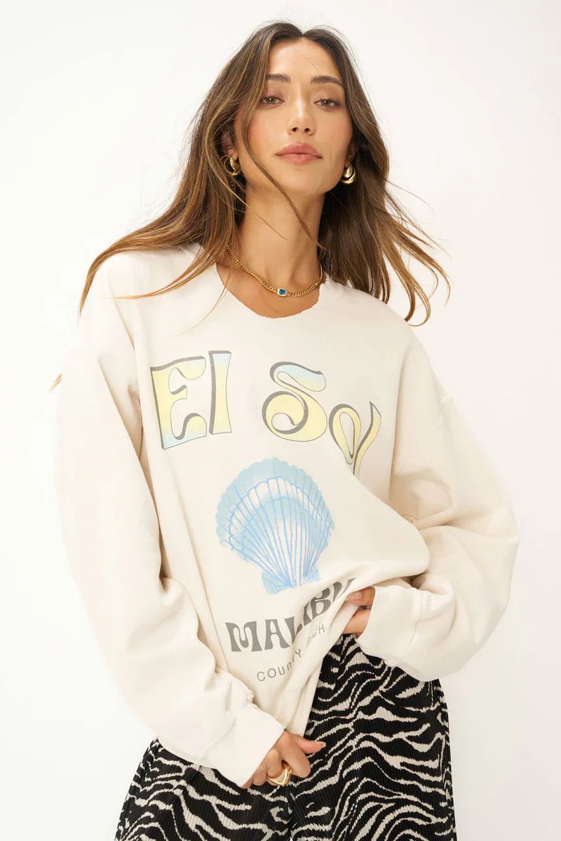 El Sol Cut Crew Sweatshirt - Oat Milk | Project Social T