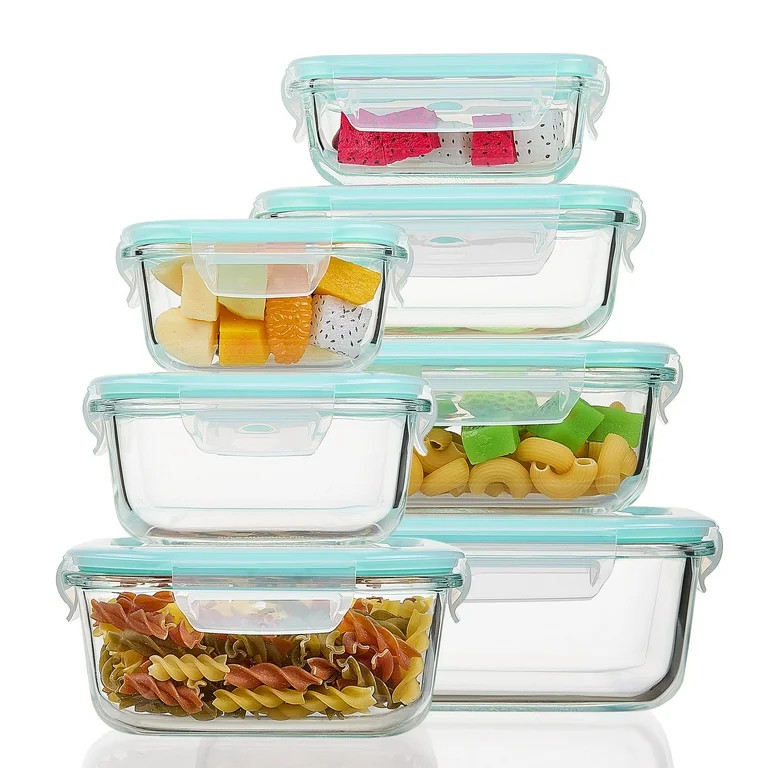 Vtopmart 7 Pack Glass Food Storage Containers, Meal Prep, Airtight Bento Boxes with Leak Proof Lo... | Walmart (US)