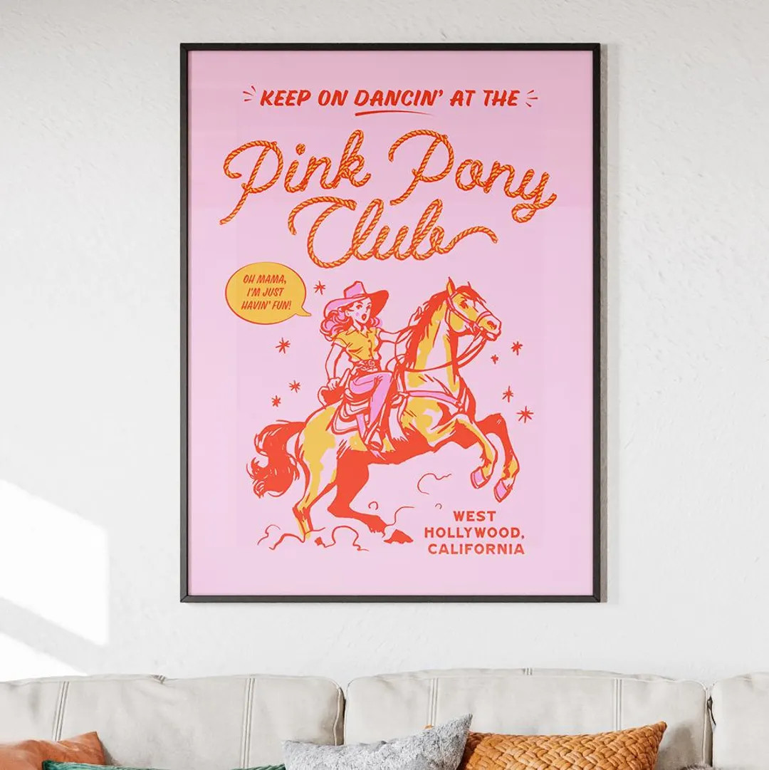 Pink Pony Club Print | Digital Download | Printable Wall Art | Chappell Roan Inspired - Etsy | Etsy (US)